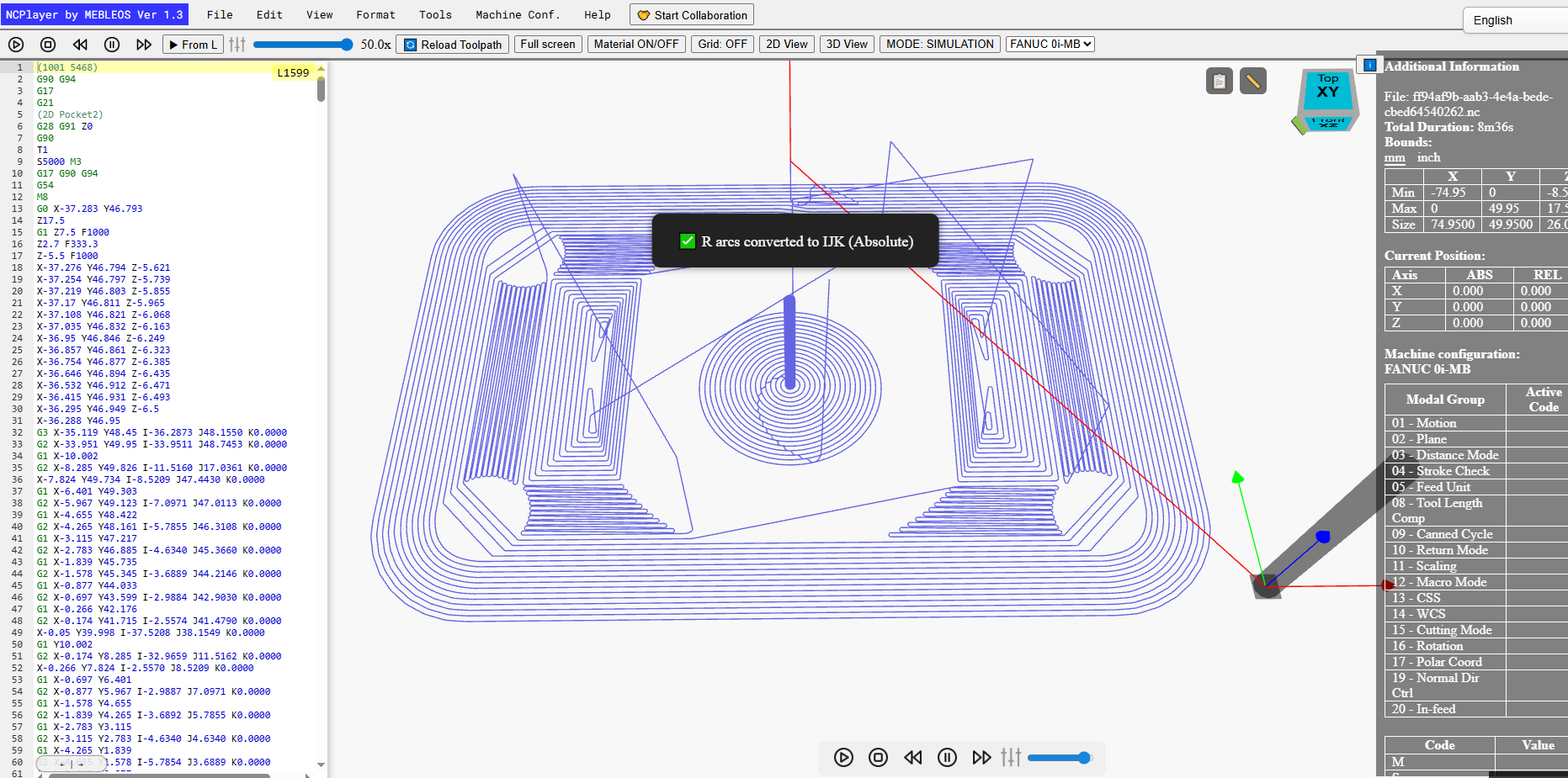 NCPlayer - Convert Arcs R to IJK